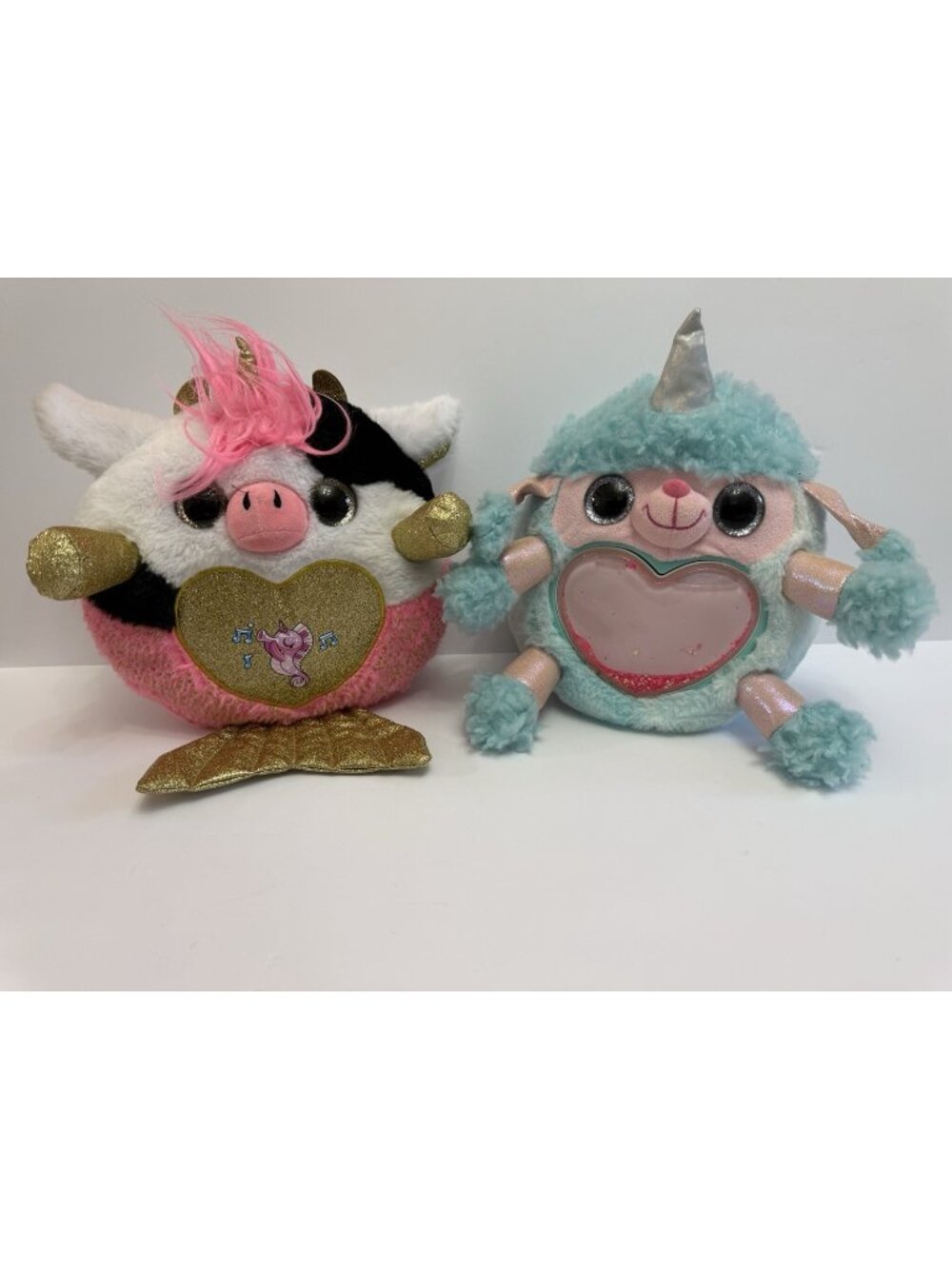 ZURU Rainbocorns Plush Lot 2 Unicorn Lamb Interactive Heart Belly Stuffed Toys